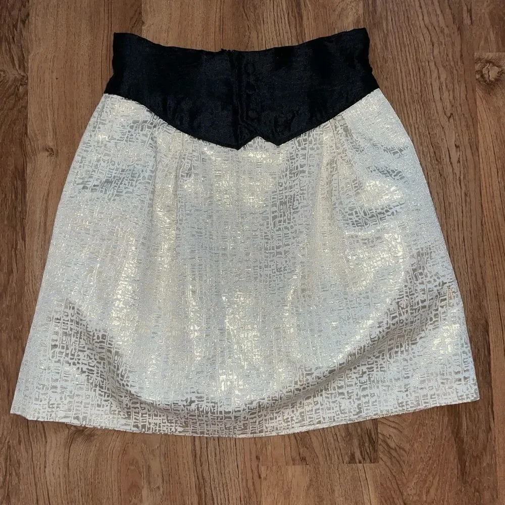 ‎Zachary’s Smile White Label gold tuxedo skirt